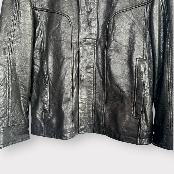 Andrew Marc Black Leather Jacket - Picture 3 of 12